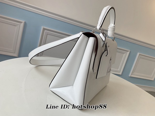 路易威登LV女包 LV新款Epi皮革女士手提肩背包 M53690 Grenelle中號白色手袋 xxlv1184